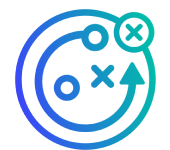 An illustration of a diagram with arrows for movement, representing Custom Education Solutions for grades K through 12.